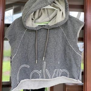 Calvin Klein distressed crop sweatshirt